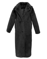 Hilary MacMillan - Long Black Teddy Coat: