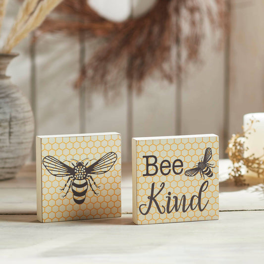 Buzzy Bees Bee Kind MDF Block Sign 5x5x1