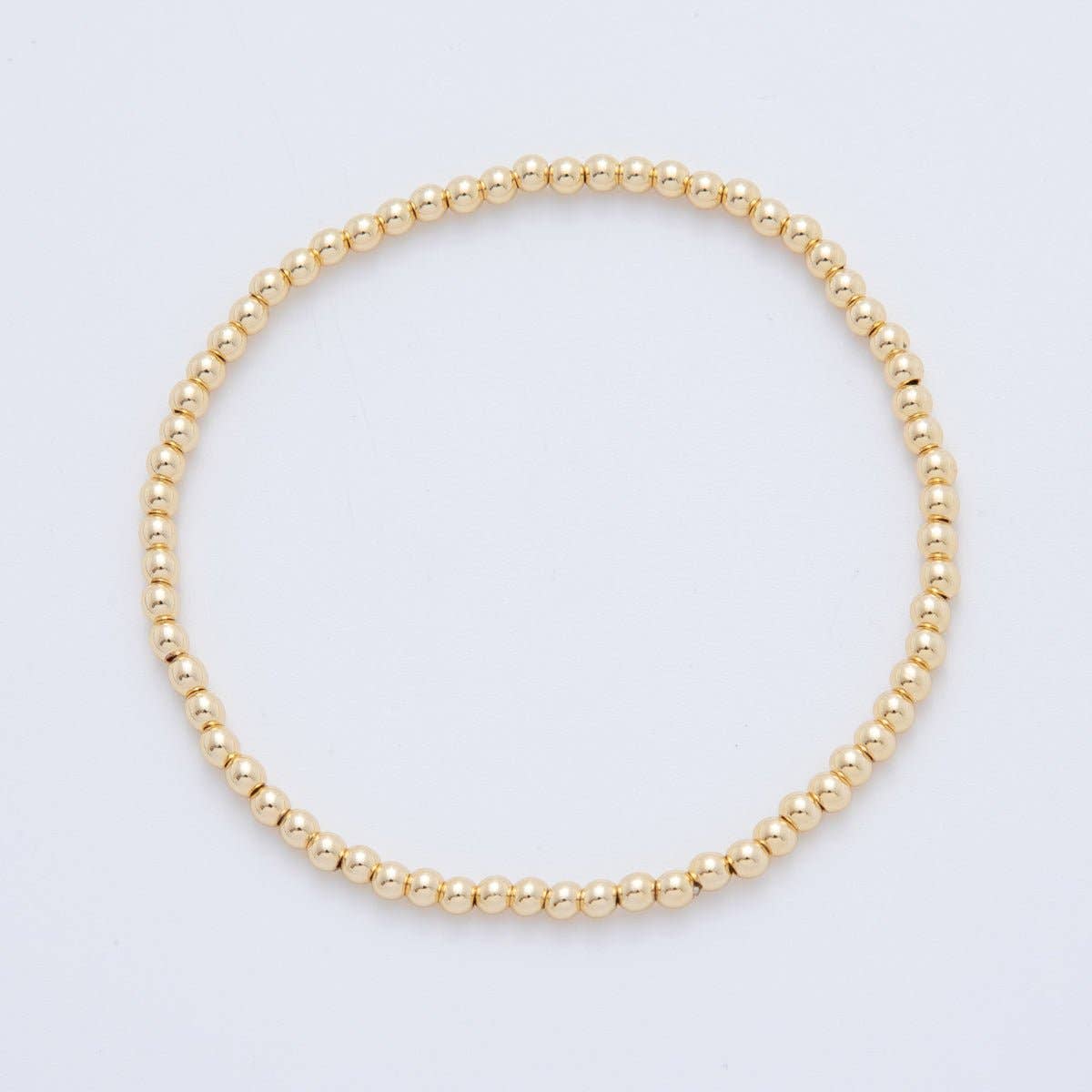 3MM Gold Ball Stretch Bracelet | 16K Gold Filled