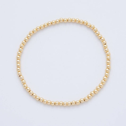 3MM Gold Ball Stretch Bracelet | 16K Gold Filled