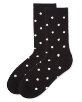 Womens Polka Dot Cashmere Blend Crew Socks