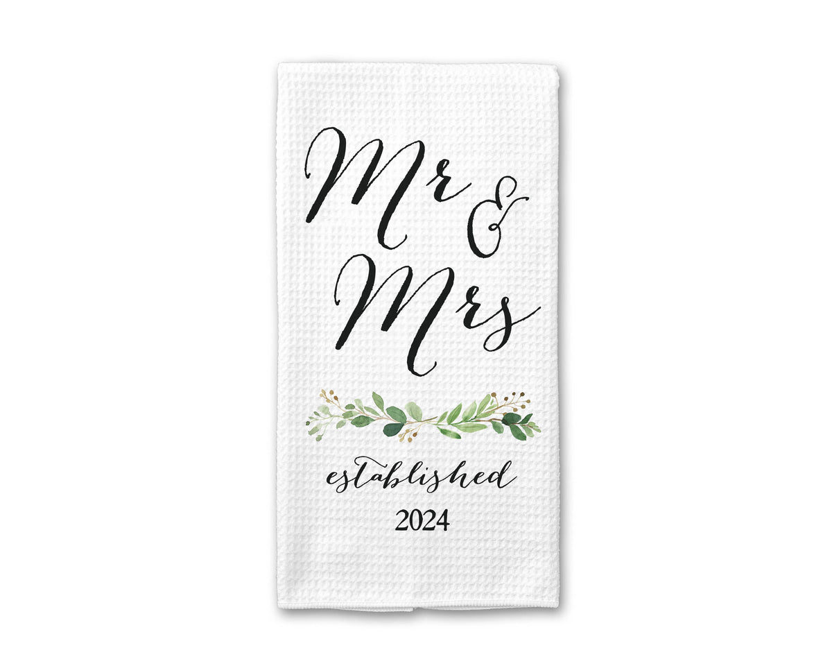 Mr & Mrs Kitchen Towel Wedding Engagement Gift Bride Bridal