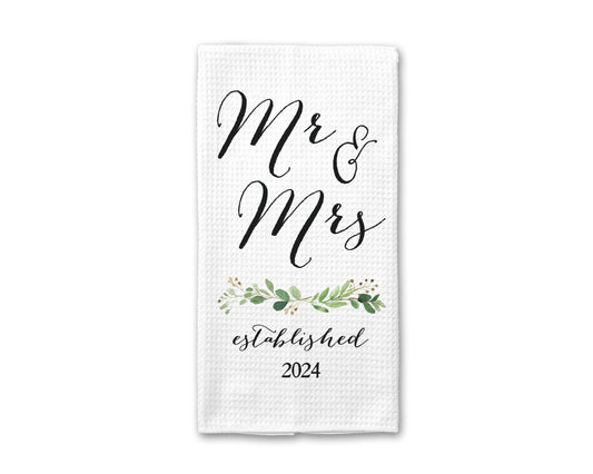 Mr & Mrs Kitchen Towel Wedding Engagement Gift Bride Bridal