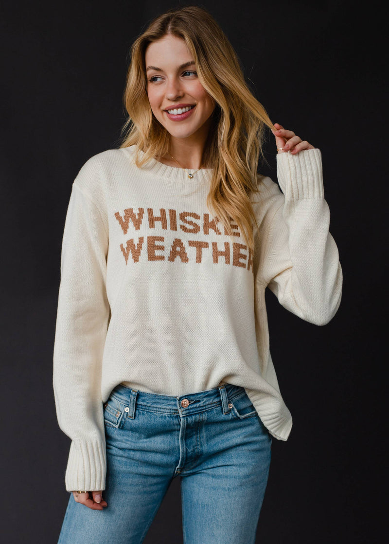 Womens Ivory Whiskey Weather Sweater Panache Apparel Co.