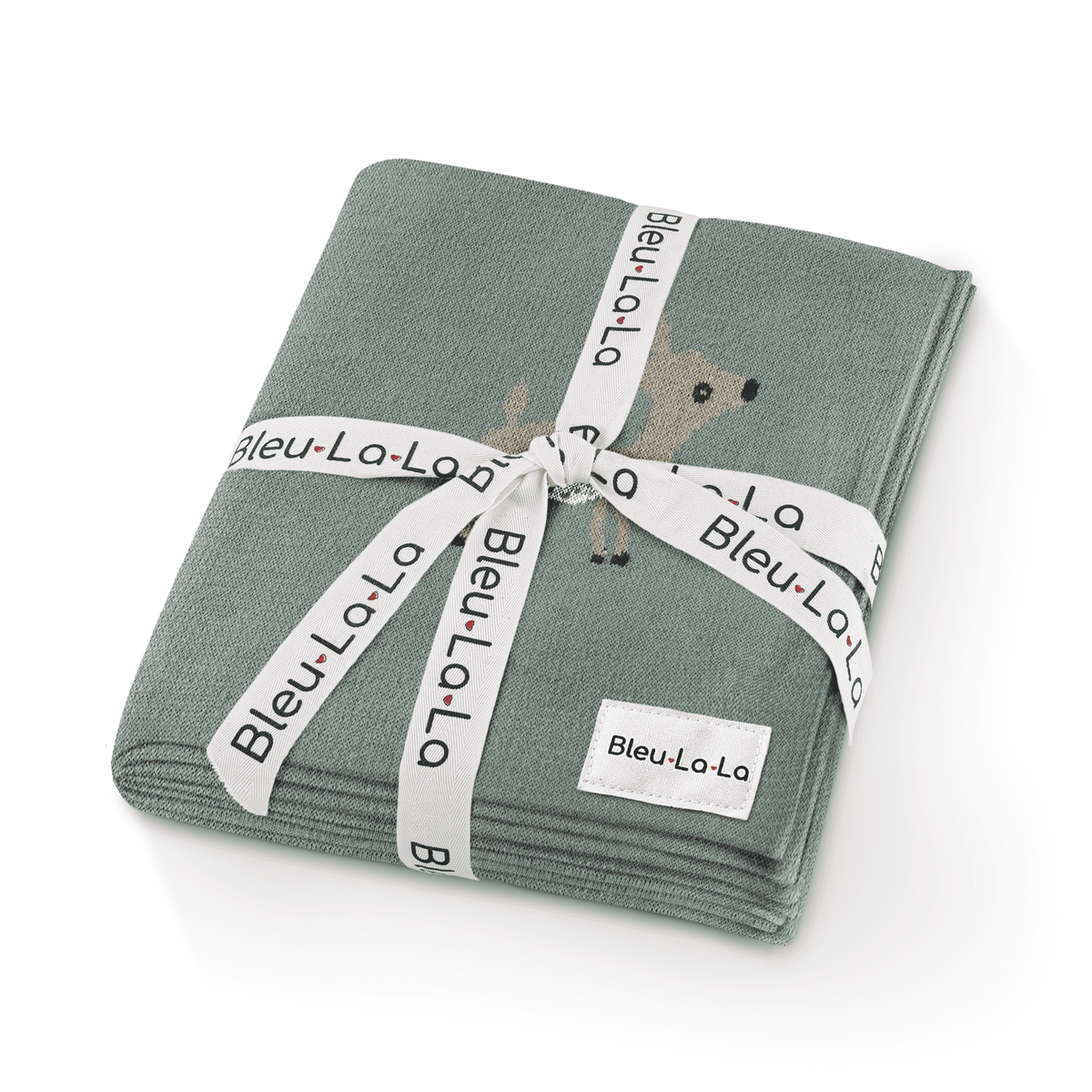 Bleu La La - 100% Luxury Cotton Receiving Swaddle Baby Blanket - Deer Bleu La La