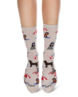 Dogs on the Beach Bamboo Blend Crew Socks