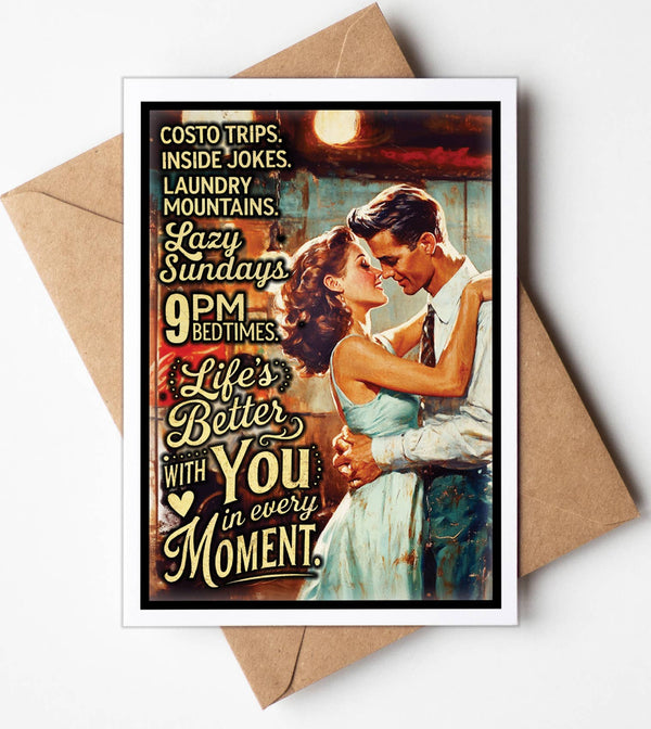 Unique Birthday Gifts - Cute Funny Handmade Vintage Valentine Cards for Her, Him