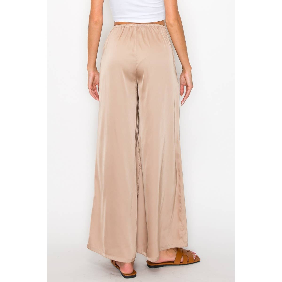 Women's Satin wide leg pants