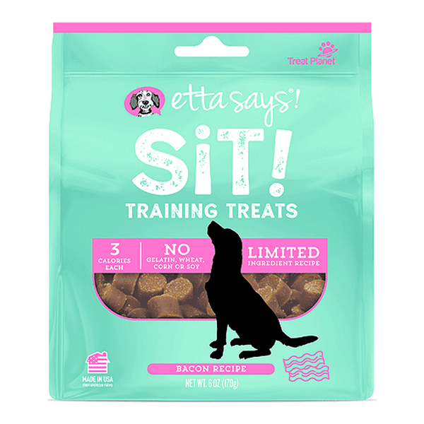 Dog Etta Says! Sit! Training Treats Bacon 6oz King Wholesale Pet Supplies