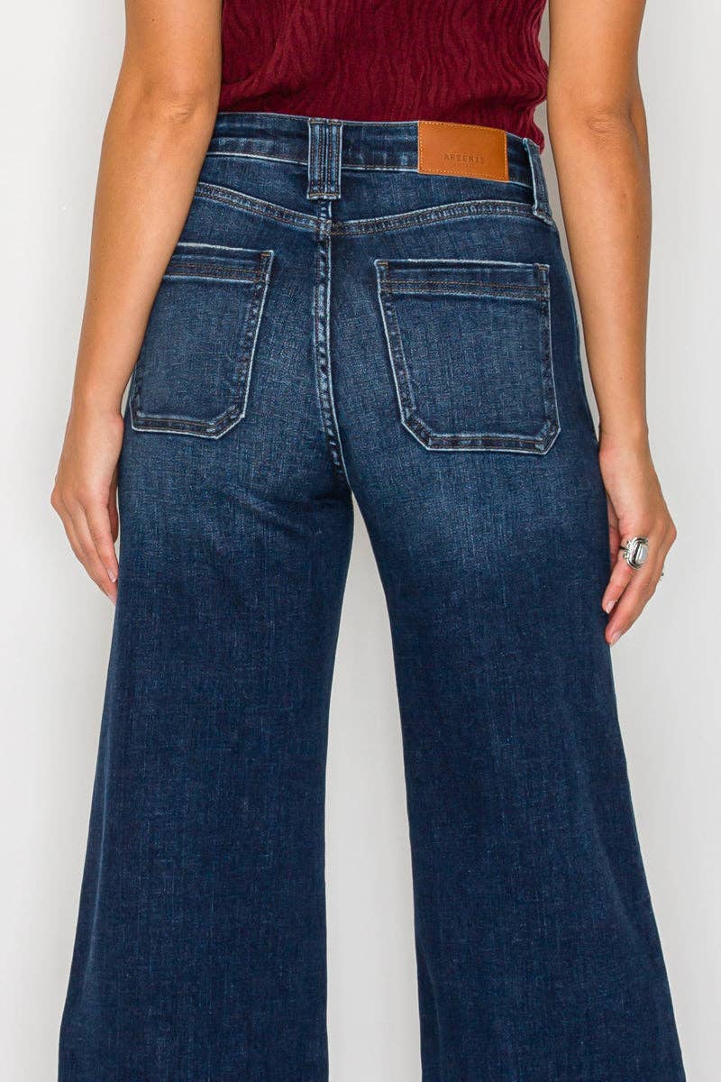 High-Rise Tummy-Control Wide-Leg Jeans