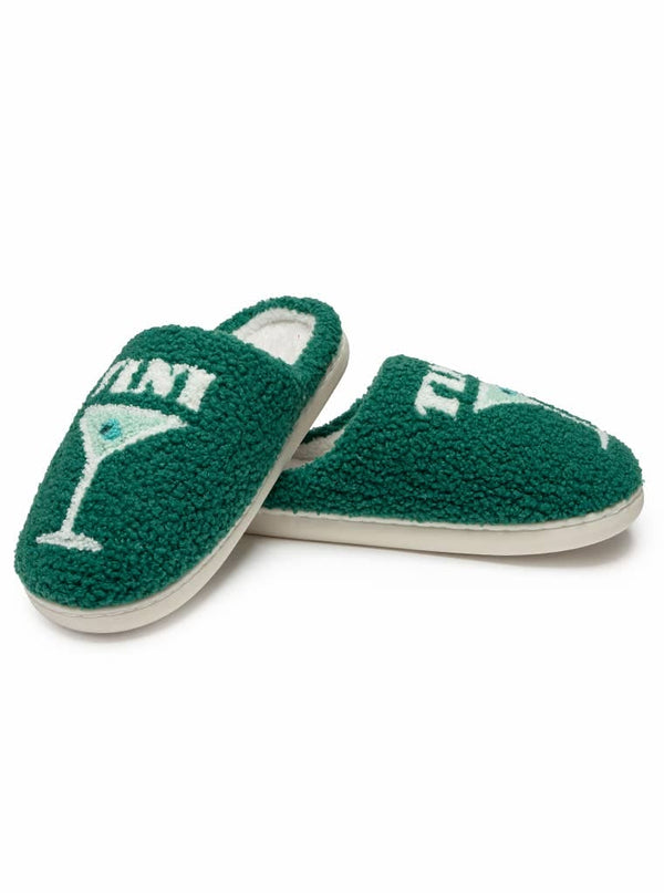 Living Royal - Indoor / Outdoor Slippers - Martini "Tini Time" - Green Living Royal