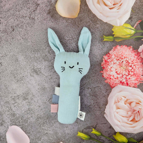 Summerville organic - Organic Soft Rattle Rabbit Ice Blue Summerville organic