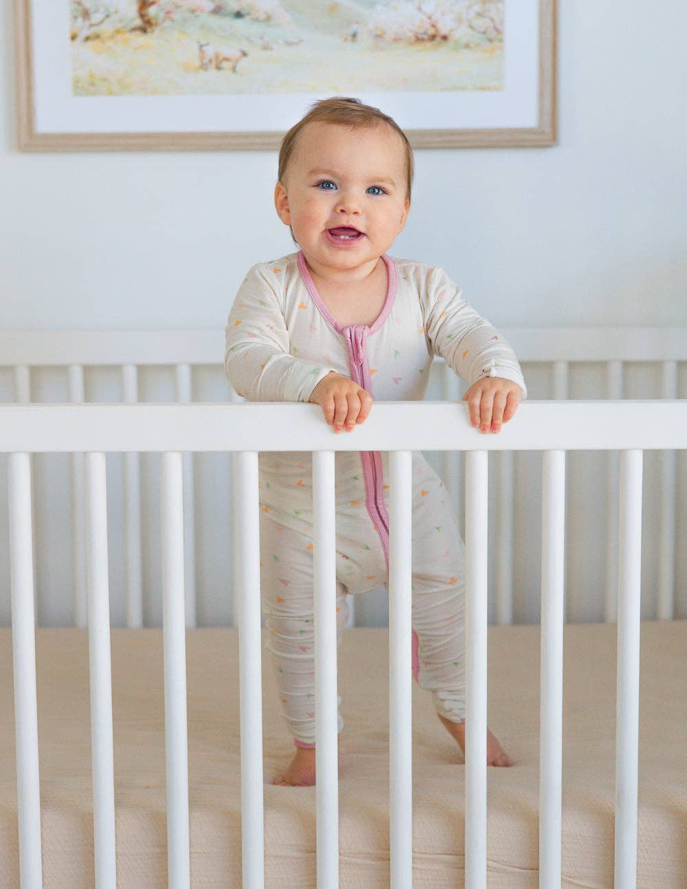Baby Heart Bamboo Convertible Footed Onesie