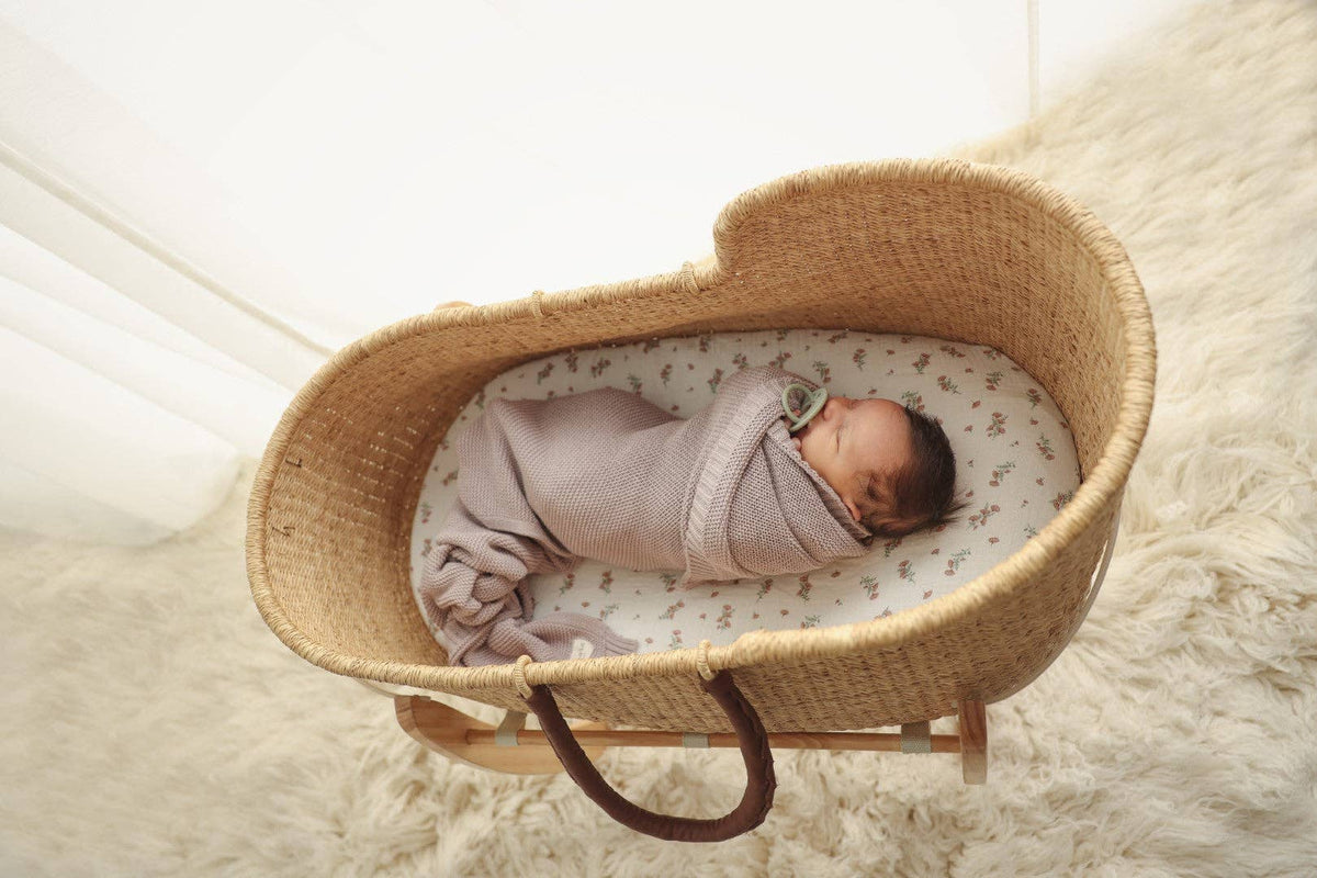Bleu La La - Heritage Knit 100% Organic Cotton Swaddle Baby Blanket Bleu La La