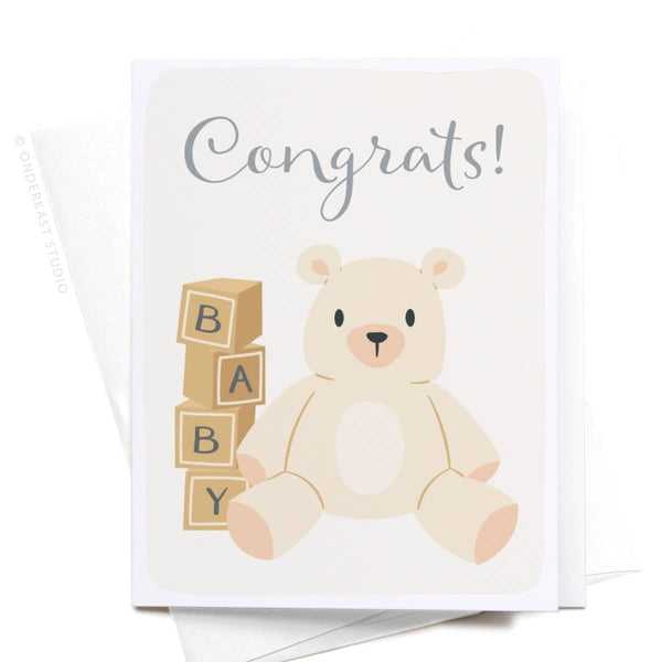 Onderkast Studio - Congrats! Teddy Bear Greeting Card Onderkast Studio