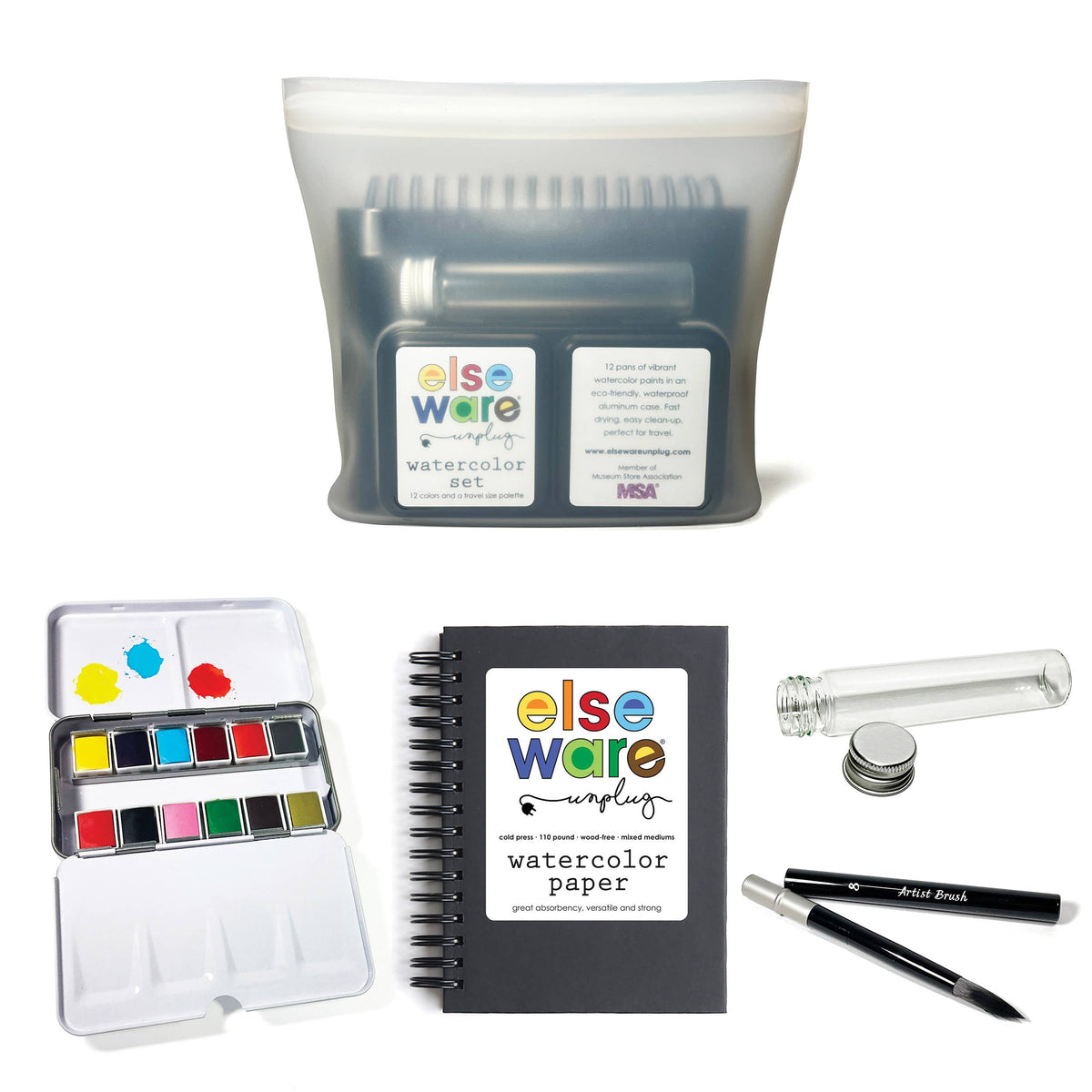 Travel-Friendly Metal Palette - 12 Colors: Watercolors-Metal Palette