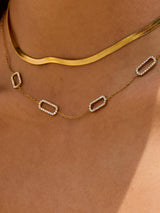 Womens 18K Gold Non-Tarnish Dainty Chain Necklace