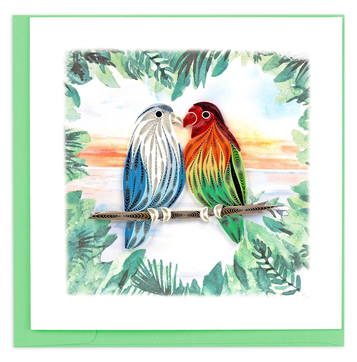 Quilling Card - Pair of Lovebirds Quilling Card