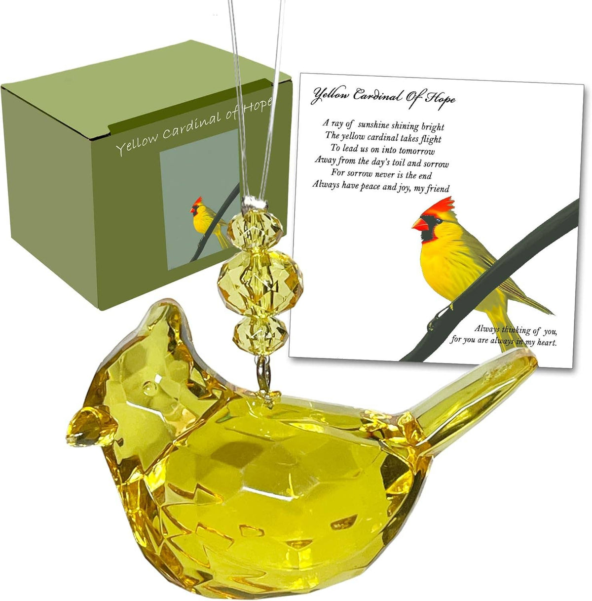 Elskandi - Yellow Cardinal of Hope Ornament Elskandi