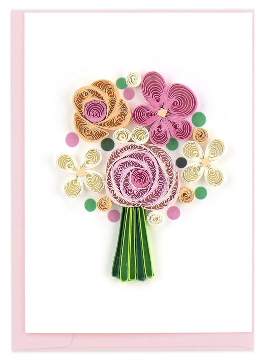 Quilling Card - Flower Bouquet Gift Enclosure Mini Card Quilling Card