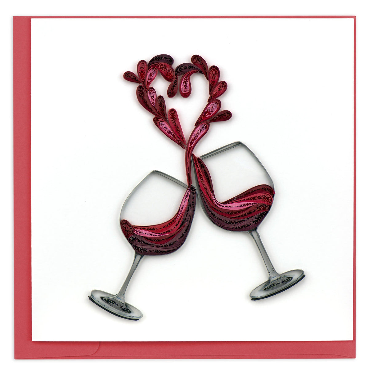 Quilling Card - A Toast to Love Quilled Greeting Card Quilling Card