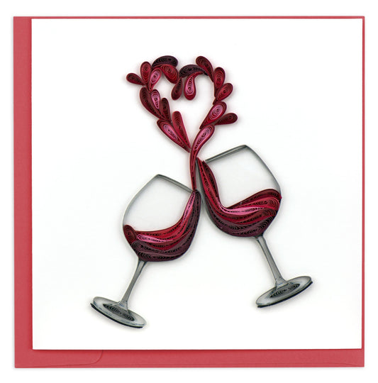 Quilling Card - A Toast to Love Quilled Greeting Card Quilling Card
