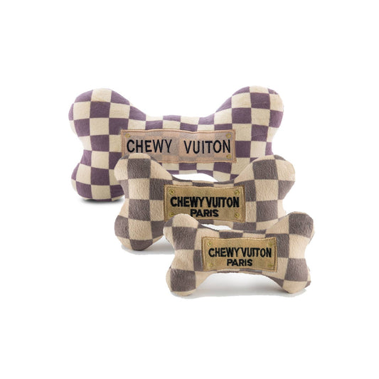 Haute Diggity Dog - Checker Chewy Vuiton Bones Squeaker Dog Toy