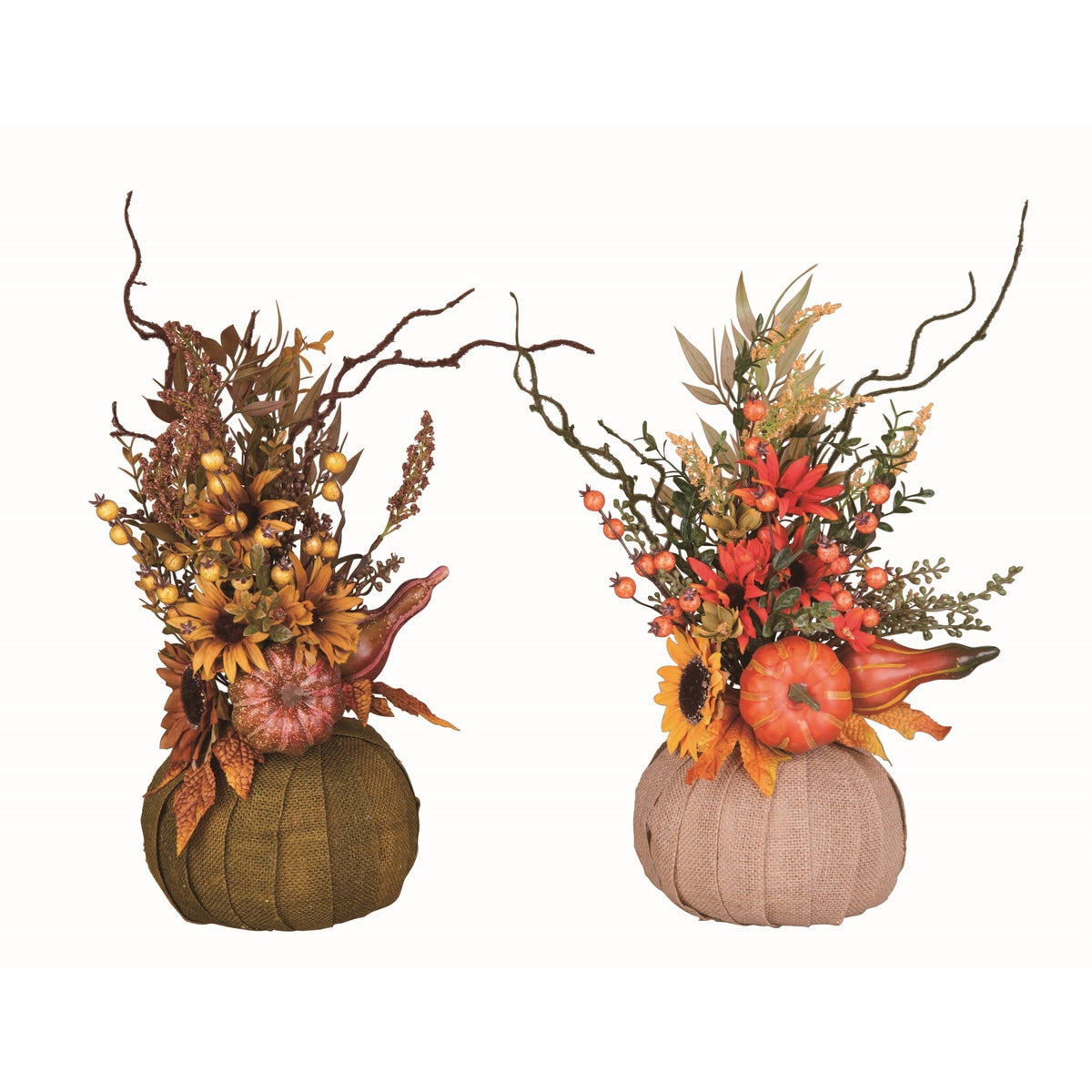 Harvest Sunflower in Pumpkin Decor Transpac