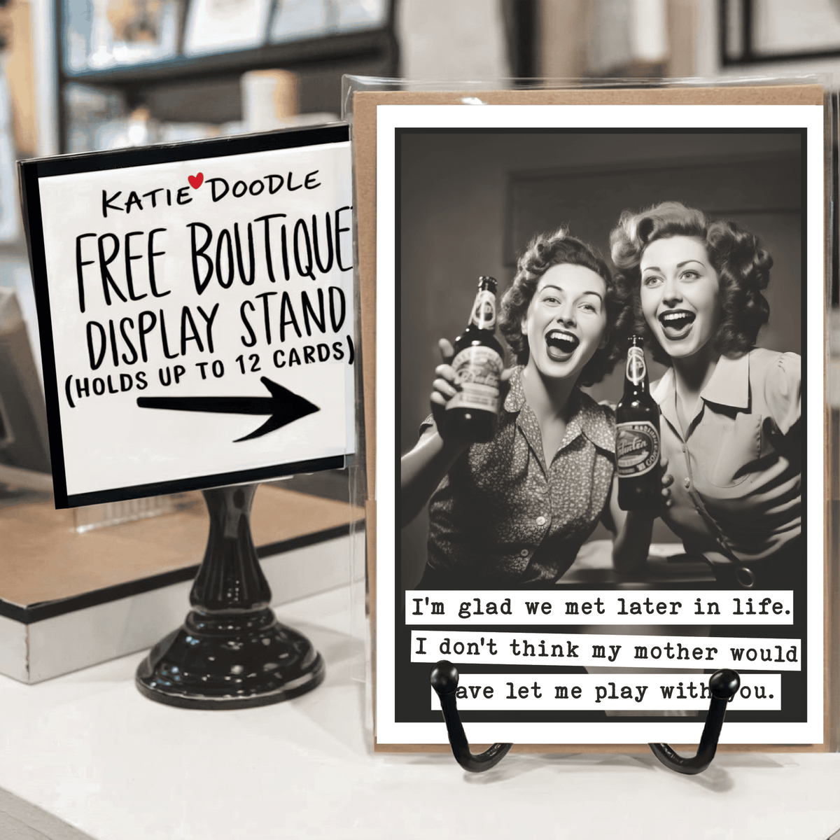 Katie Doodle | Boutique Greeting Cards & Birthday Gifts - Funny Birthday Greeting Cards with Display (Blank Inside): Yes Katie Doodle | Boutique Greeting Cards & Birthday Gifts