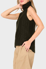 Gibsonlook - Turtleneck Cable Stitch Sweater Vest Gibsonlook