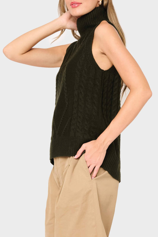 Gibsonlook - Turtleneck Cable Stitch Sweater Vest Gibsonlook