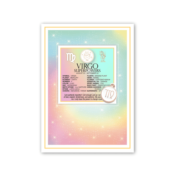 CHARMED ZODIAC VIRGO GREETING CARD + CHARM warm human