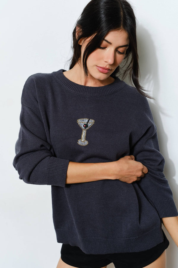 Pretty Garbage - SORA MARTINI BEAD SWEATER - Trendy, Fun, Cozy Pretty Garbage