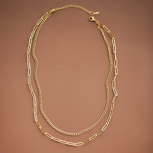 18K Gold Plated Paperclip Chain Necklace