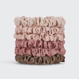 KITSCH - Ultra Petite Satin Scrunchies 6pc - Terracotta KITSCH