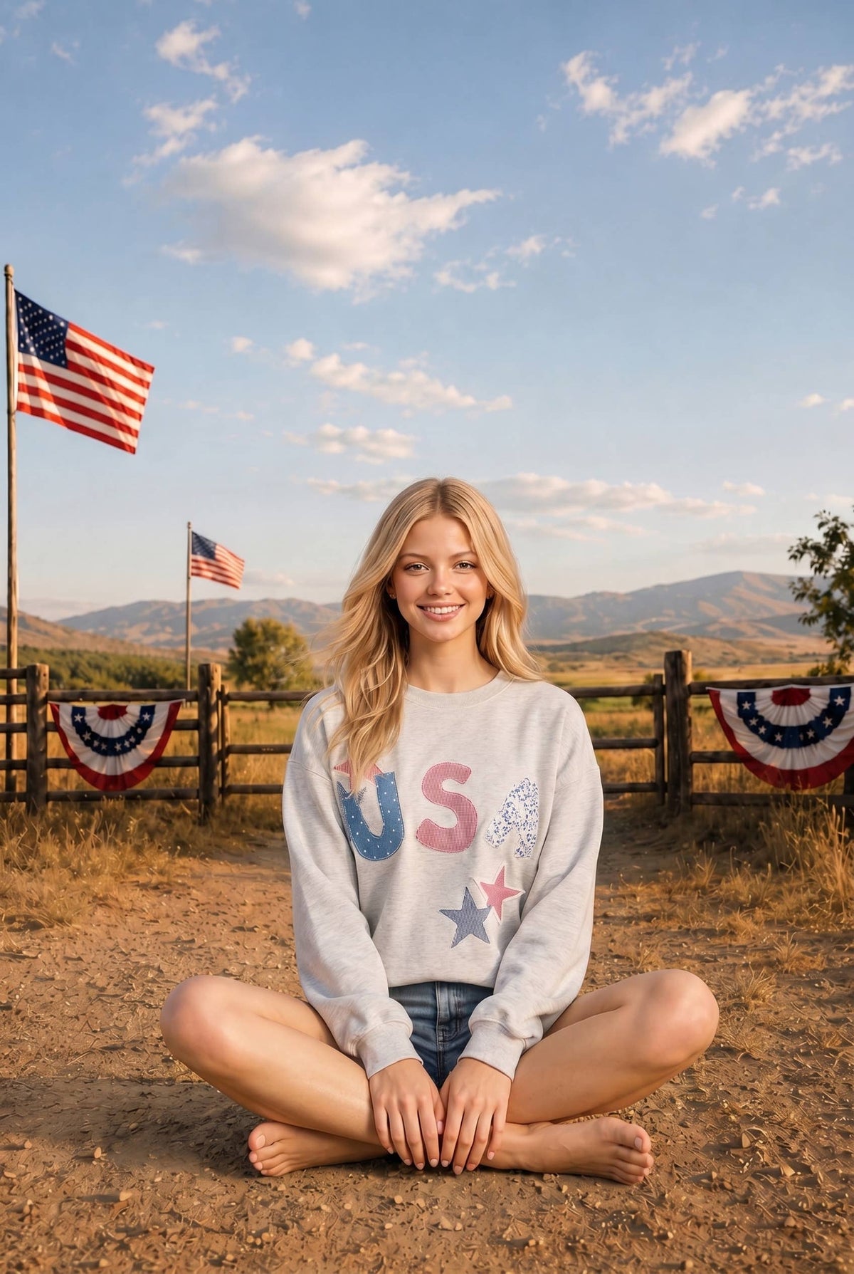 Women's USA Pattch Sweatshirt