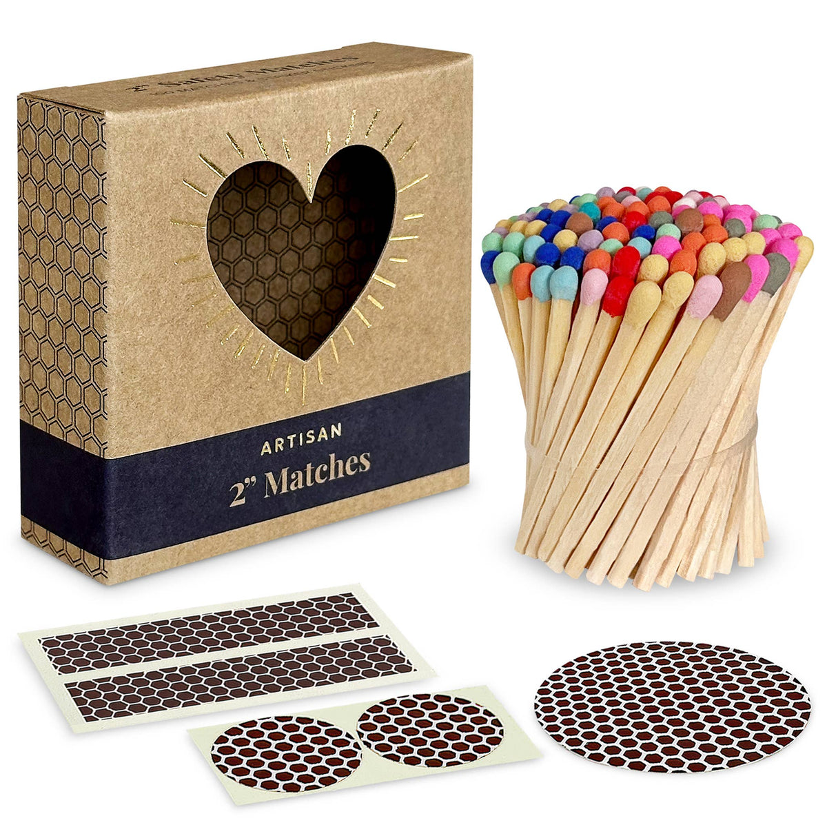 2" Refill Matches - Colors of Your Choice + Striker Stickers Thankful Greetings