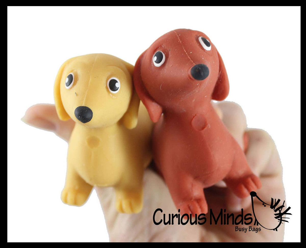 Curious Minds Toys - 1 Stretchy Weiner Dog Crushed Bead Sand Filled - Doggy Lover Curious Minds Toys
