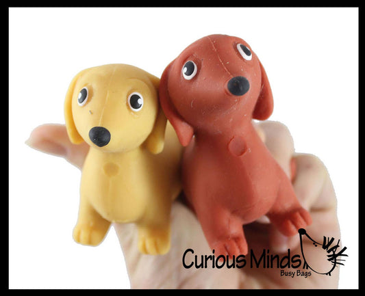 Curious Minds Toys - 1 Stretchy Weiner Dog Crushed Bead Sand Filled - Doggy Lover Curious Minds Toys