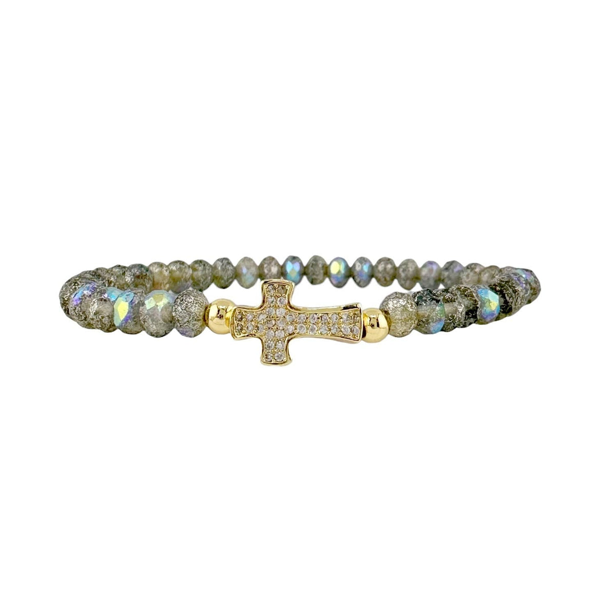Love, Lisa - Christine's Sparkling Cross Beaded 4mm Bracelet Love, Lisa