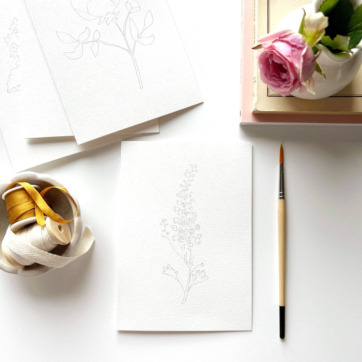 emily lex studio - Garden flowers paintable notecards emily lex studio