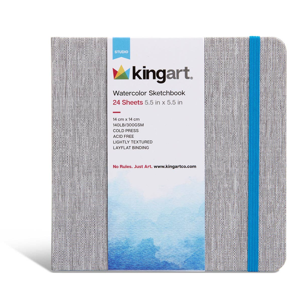 KINGART - Hardcover Watercolor Sketchbook - 5.5” x 5.5” 140lb (300g) - 24 Sheets