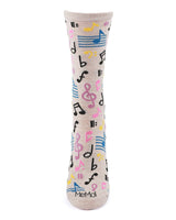 Musical Notes Bamboo Crew Sock