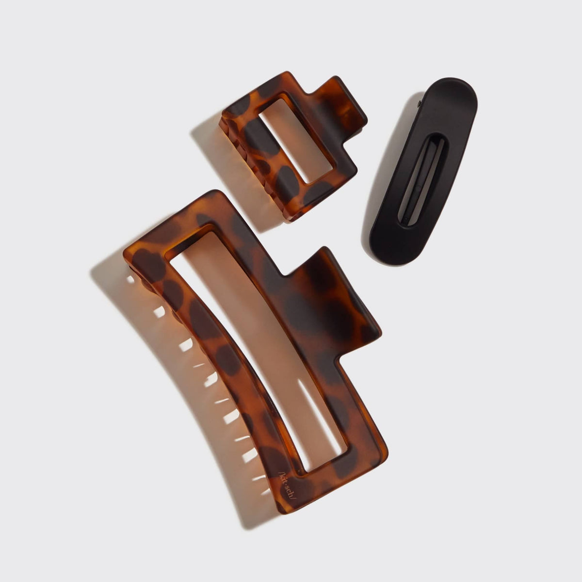 KITSCH - Recycled Plastic Assorted Claw Clips- Rectangle Open Shape KITSCH