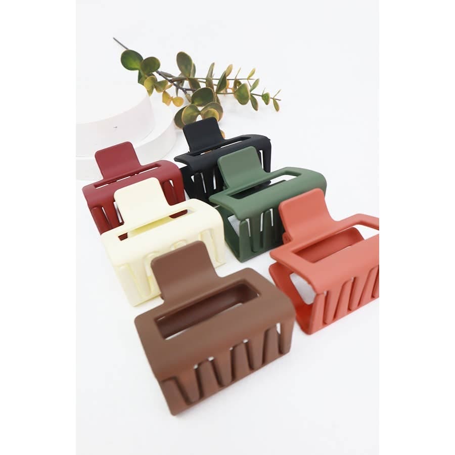 Matt Small Cut Out Rectangle Hair Claw: MIX COLOR Love and Repeat