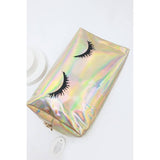 Eyelash Print Holographic Cosmetic Pouch Love and Repeat