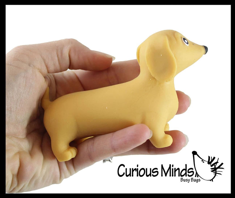Curious Minds Toys - 1 Stretchy Weiner Dog Crushed Bead Sand Filled - Doggy Lover Curious Minds Toys