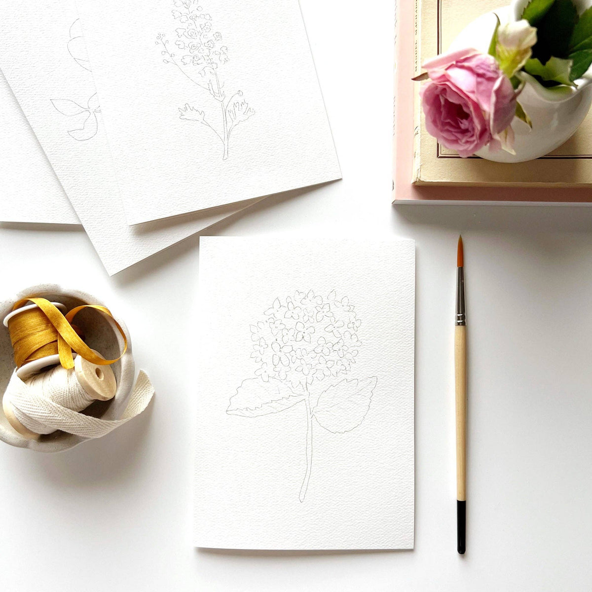 emily lex studio - Garden flowers paintable notecards emily lex studio