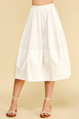 Womens Poplin Midi Skirt