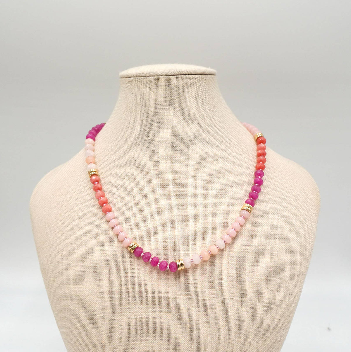 Pink Ombré Semi-Precious Stone Necklace, photo 2 of 4